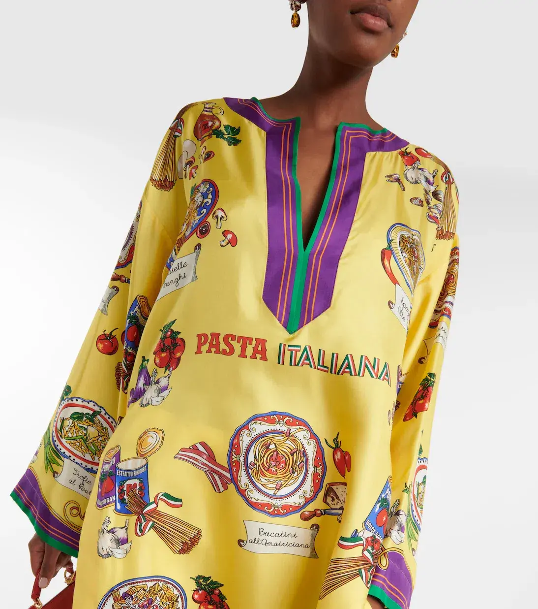 Dolce & Gabbana Silk Kaftan Print Size 12 - Image 2