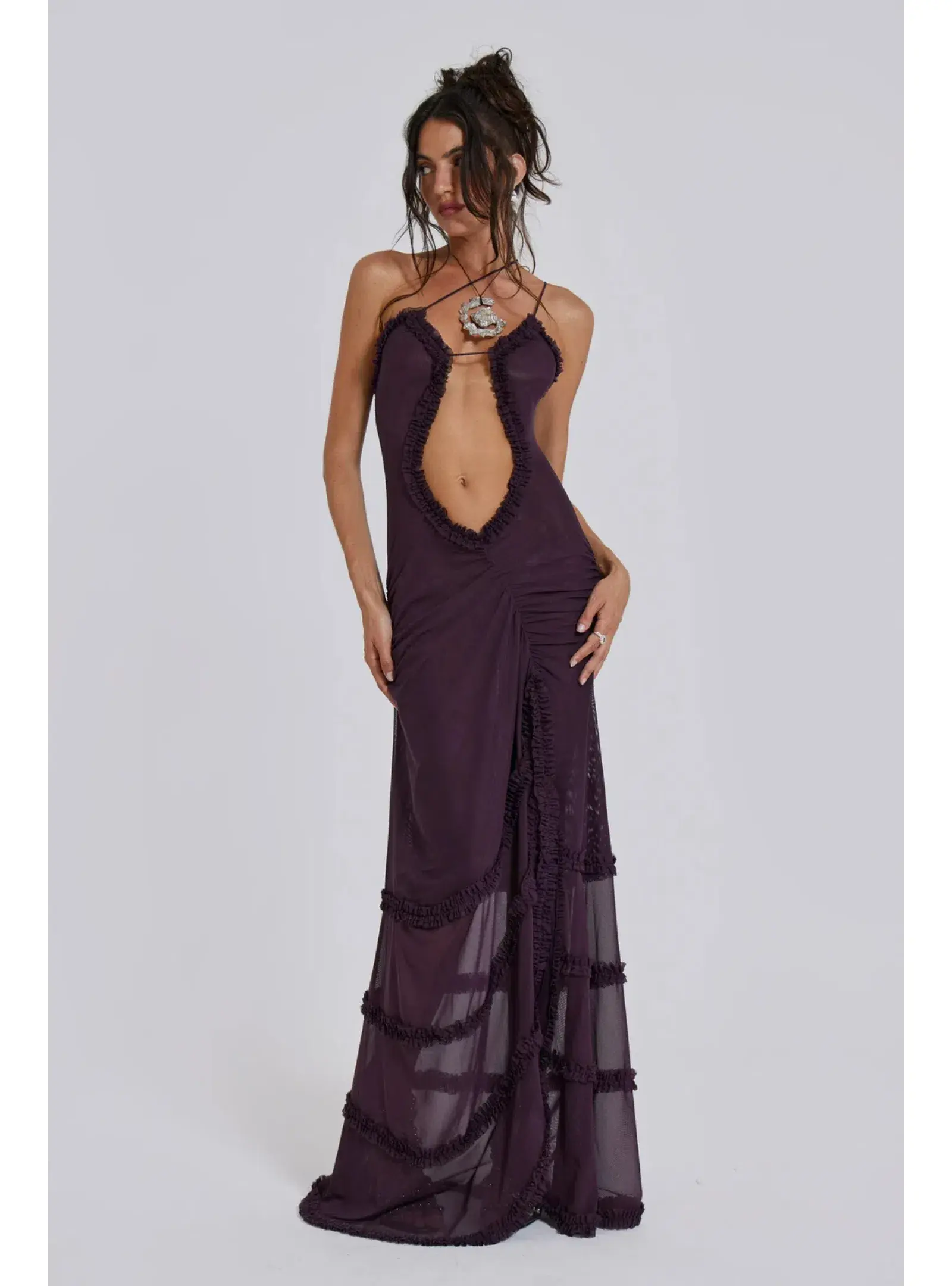 Jaded London Fatale Maxi Dress in Dusk Size AU 6 - Image 1