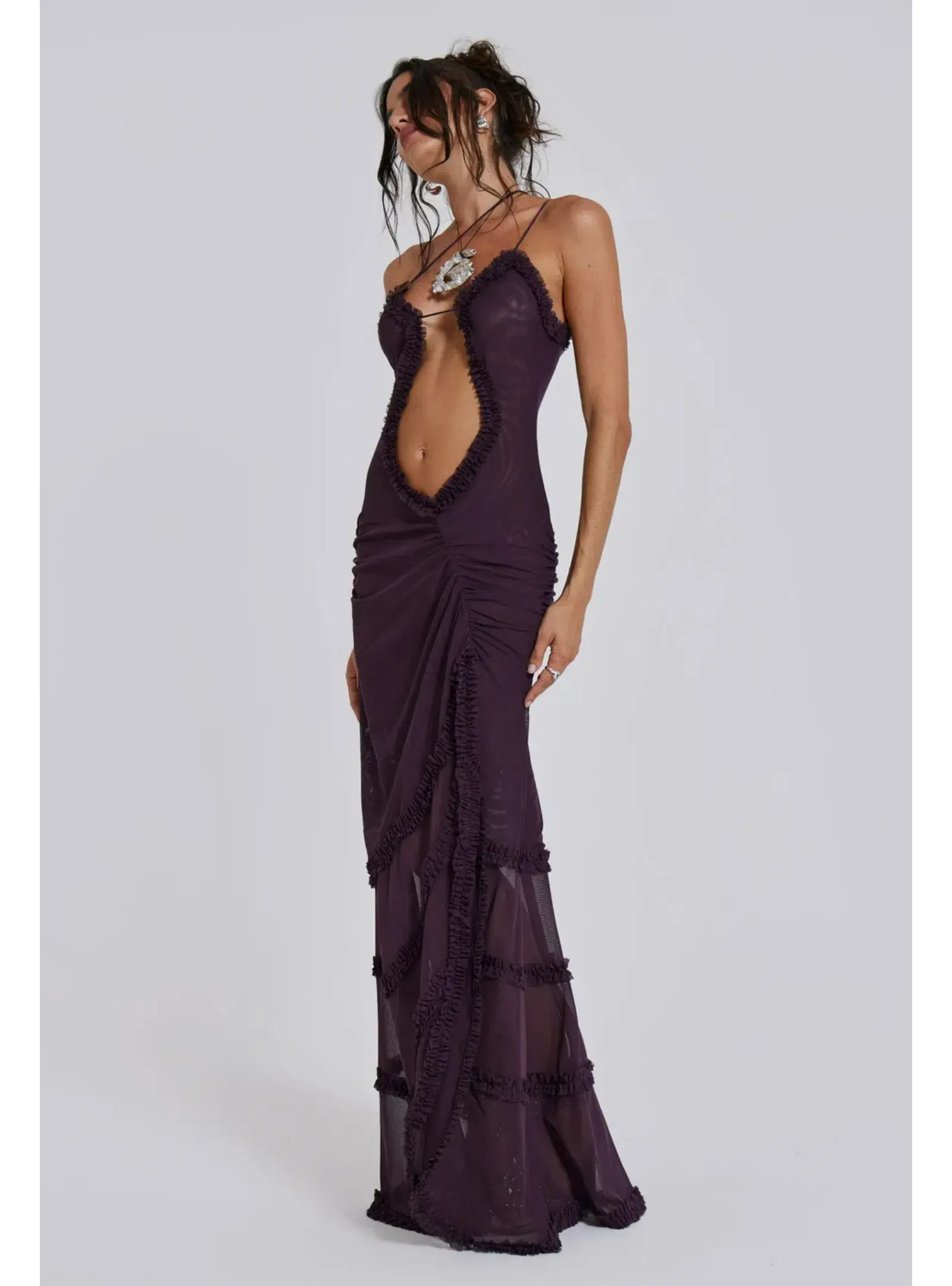 Jaded London Fatale Maxi Dress in Dusk Size AU 6 - Image 4