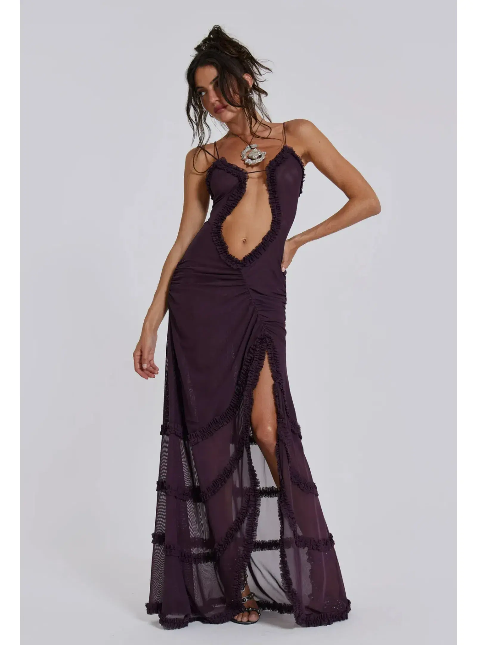 Jaded London Fatale Maxi Dress in Dusk Size AU 6 - Image 2