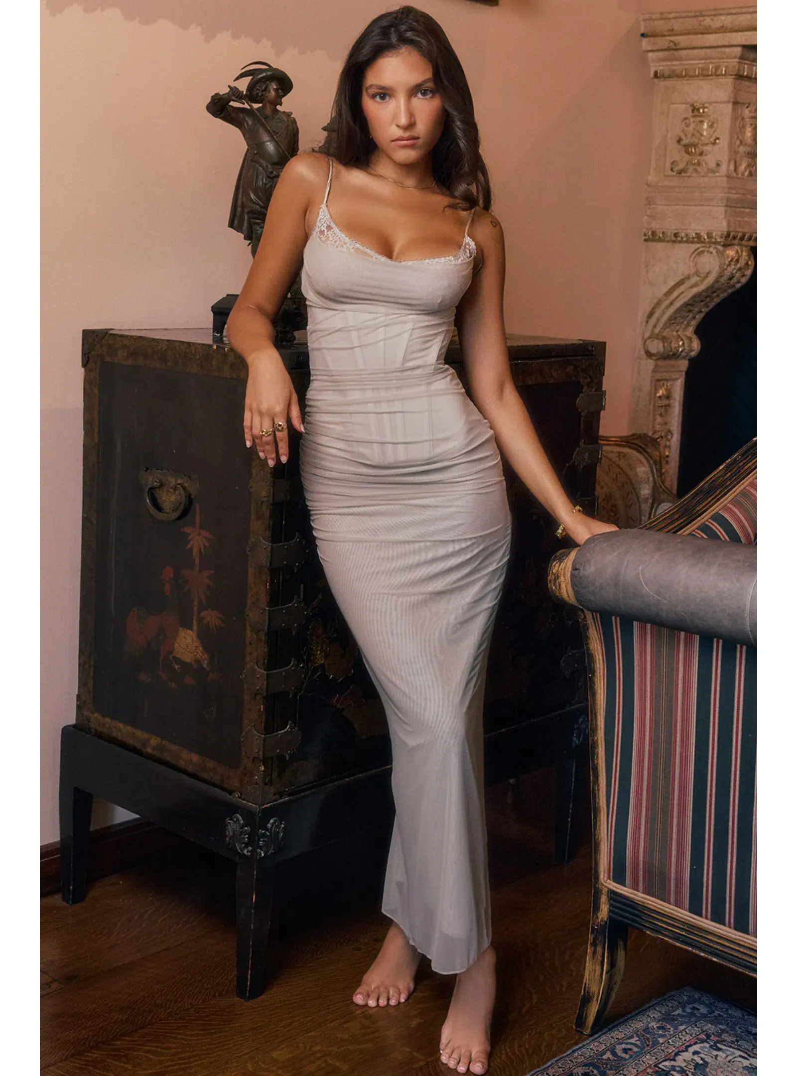 House of CB Nalini Maxi Dress in Sand Size AU 6 - Image 1