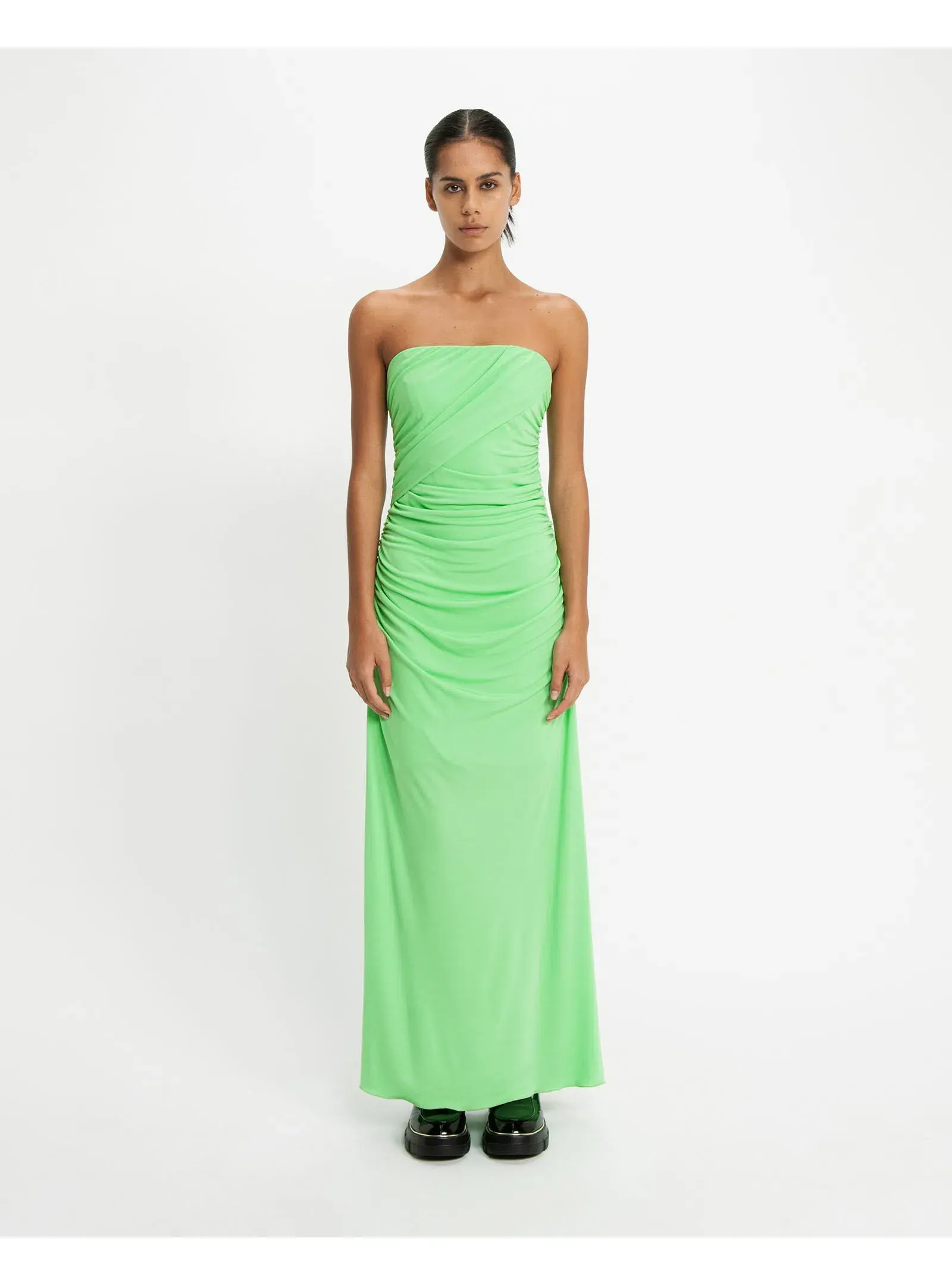Cue Jersey Bandeau Gown Summer Green Size AU 10 - Image 1