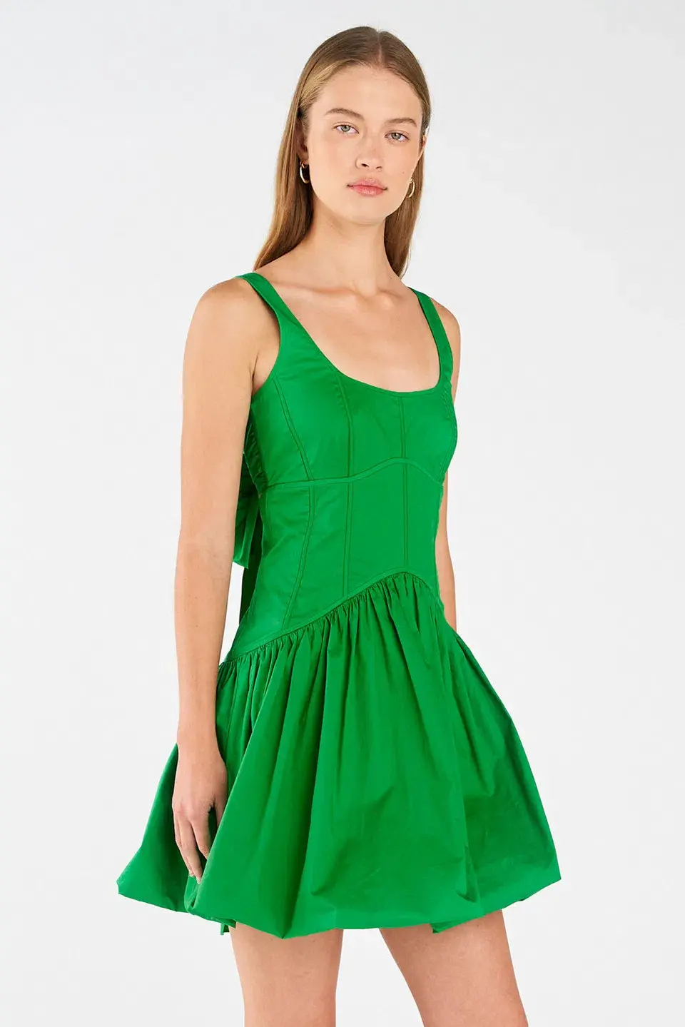 Oroton Short Tie Back Bow Dress Jewel Green Size 8 - Image 2