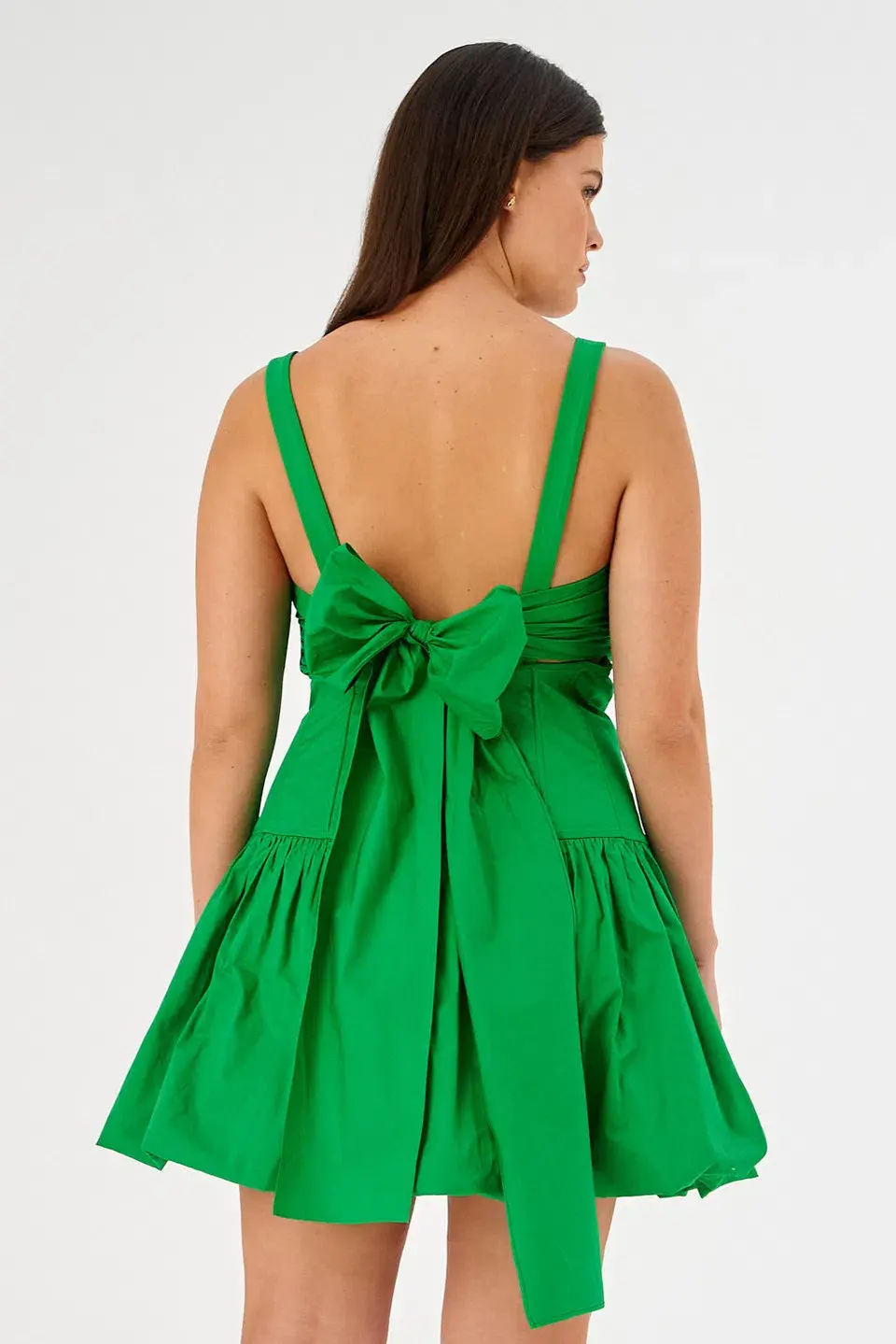 Oroton Short Tie Back Bow Dress Jewel Green Size 8 - Image 7