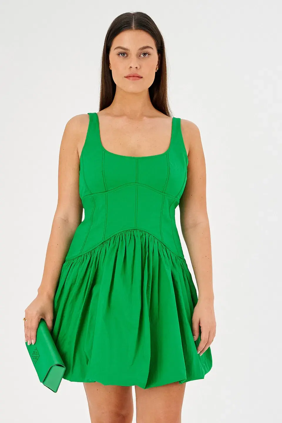 Oroton Short Tie Back Bow Dress Jewel Green Size 8 - Image 6