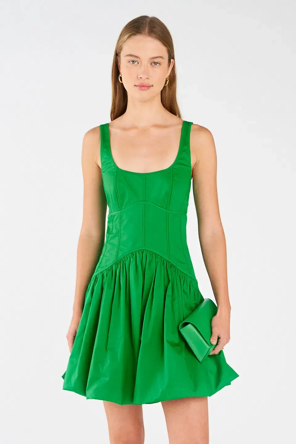 Oroton Short Tie Back Bow Dress Jewel Green Size 8 - Image 4