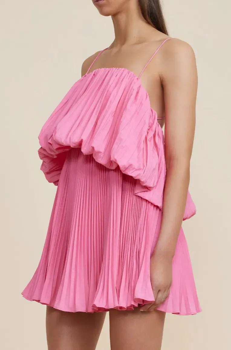 Acler Varley Mini Dress Peony Pink Size 6 - Image 4