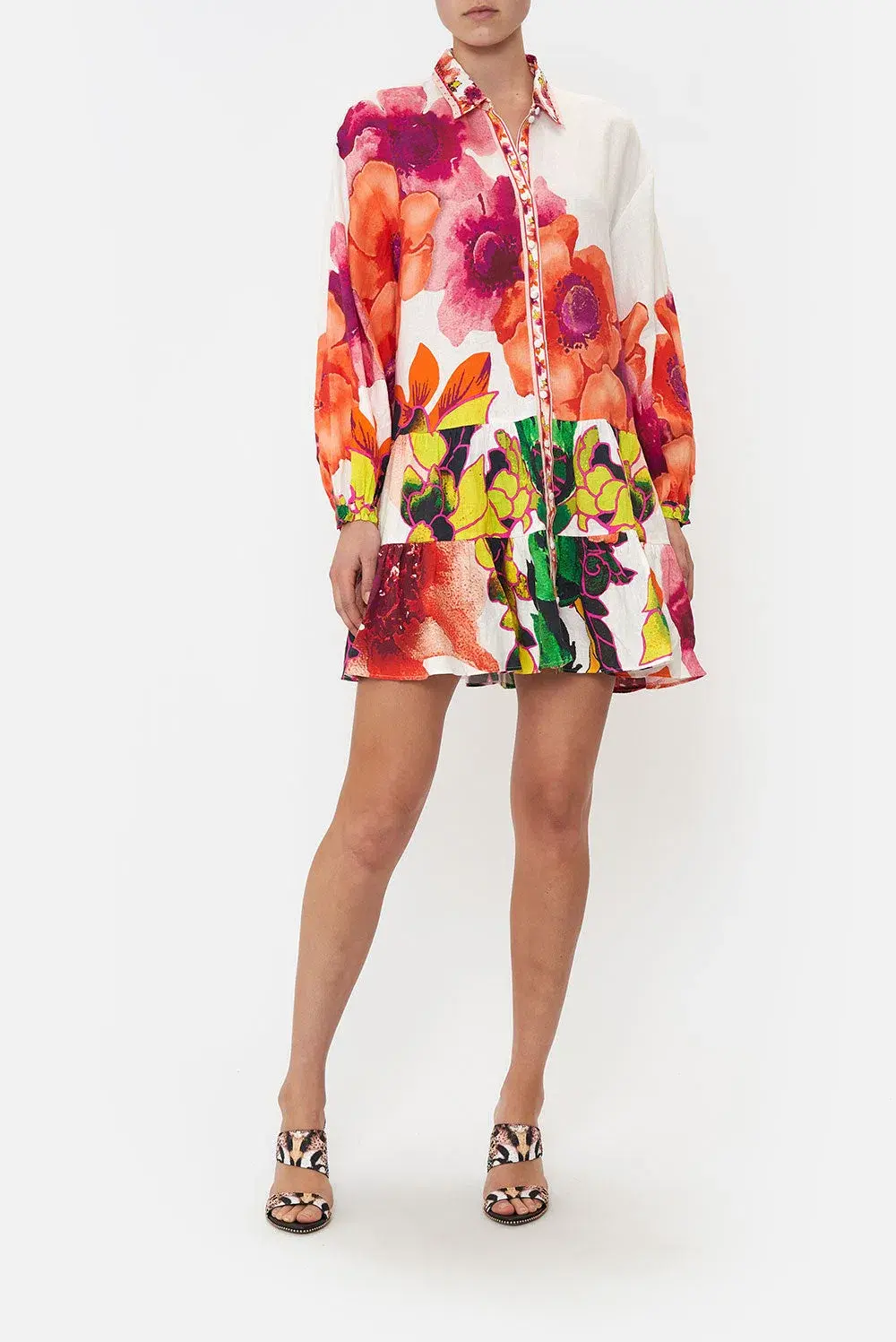 Camilla Pretty As A Poppy Tiered Shirt Dress Size L / AU 14 - Image 1