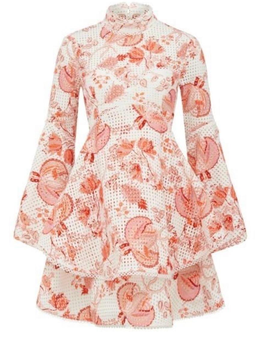 Thurley Chintz Print Broderie Dress Size 8 - Image 2