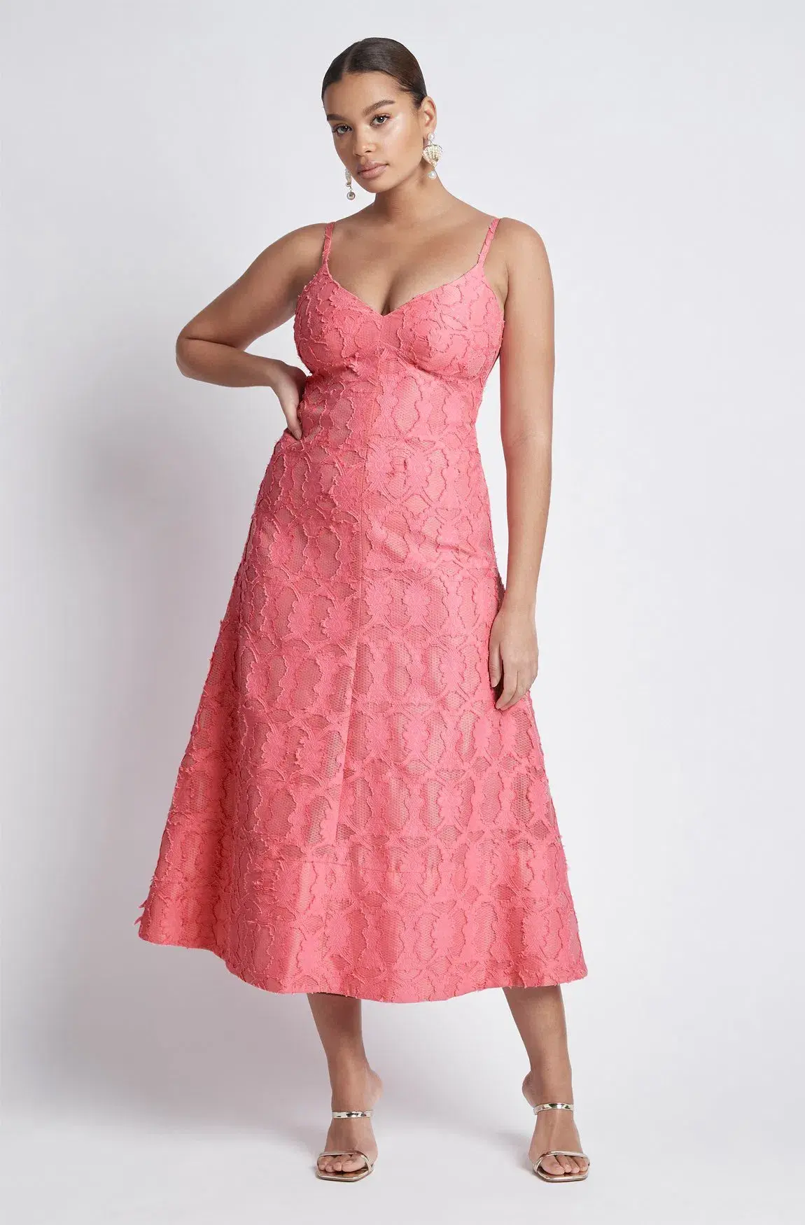 Sheike Whispers Lace Dress Candy Pink Size 14 - Image 1