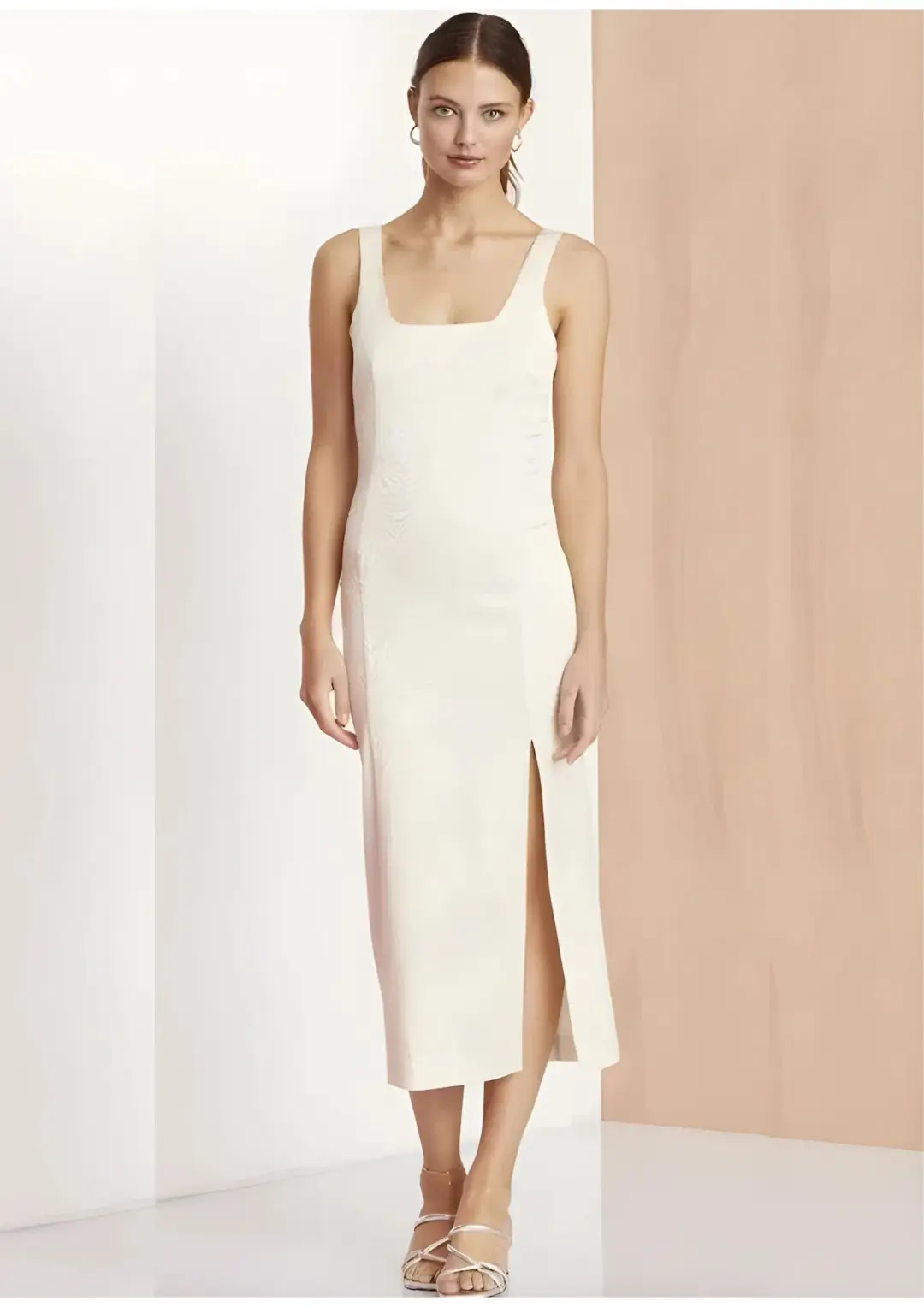 Bec & Bridge Zebra Midi Dress Vanilla Size 12 AU for rent on The Volte - main image