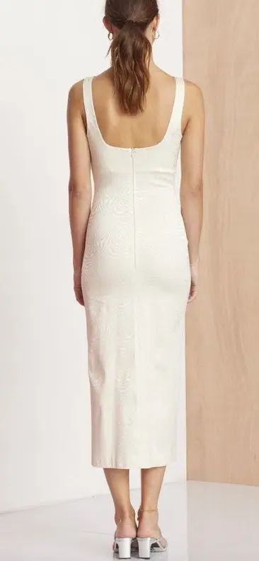 Bec & Bridge Zebra Midi Dress Vanilla Size 12 AU - Image 3