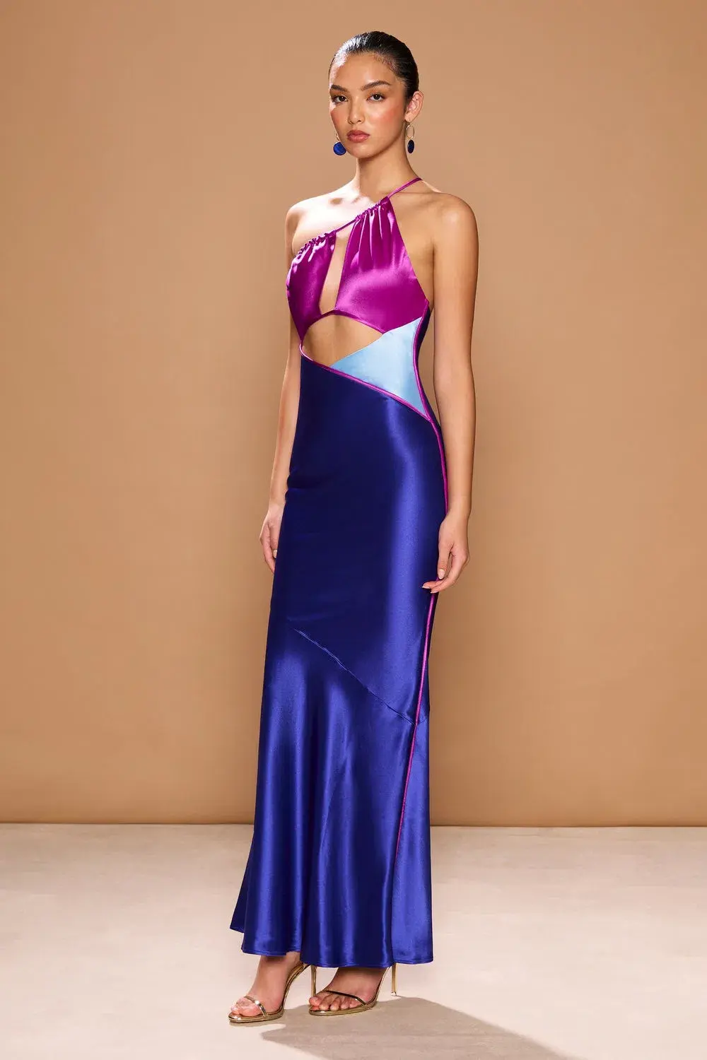 Sonya Moda Auora Spliced Maxi Dress Viola-Blu Size 10 - Image 2
