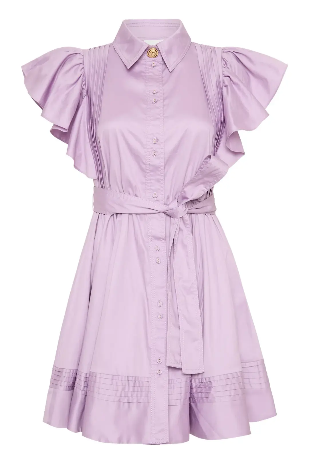 Aje Kindred Frill Mini Dress Lilac Size 10 for rent on The Volte - main image