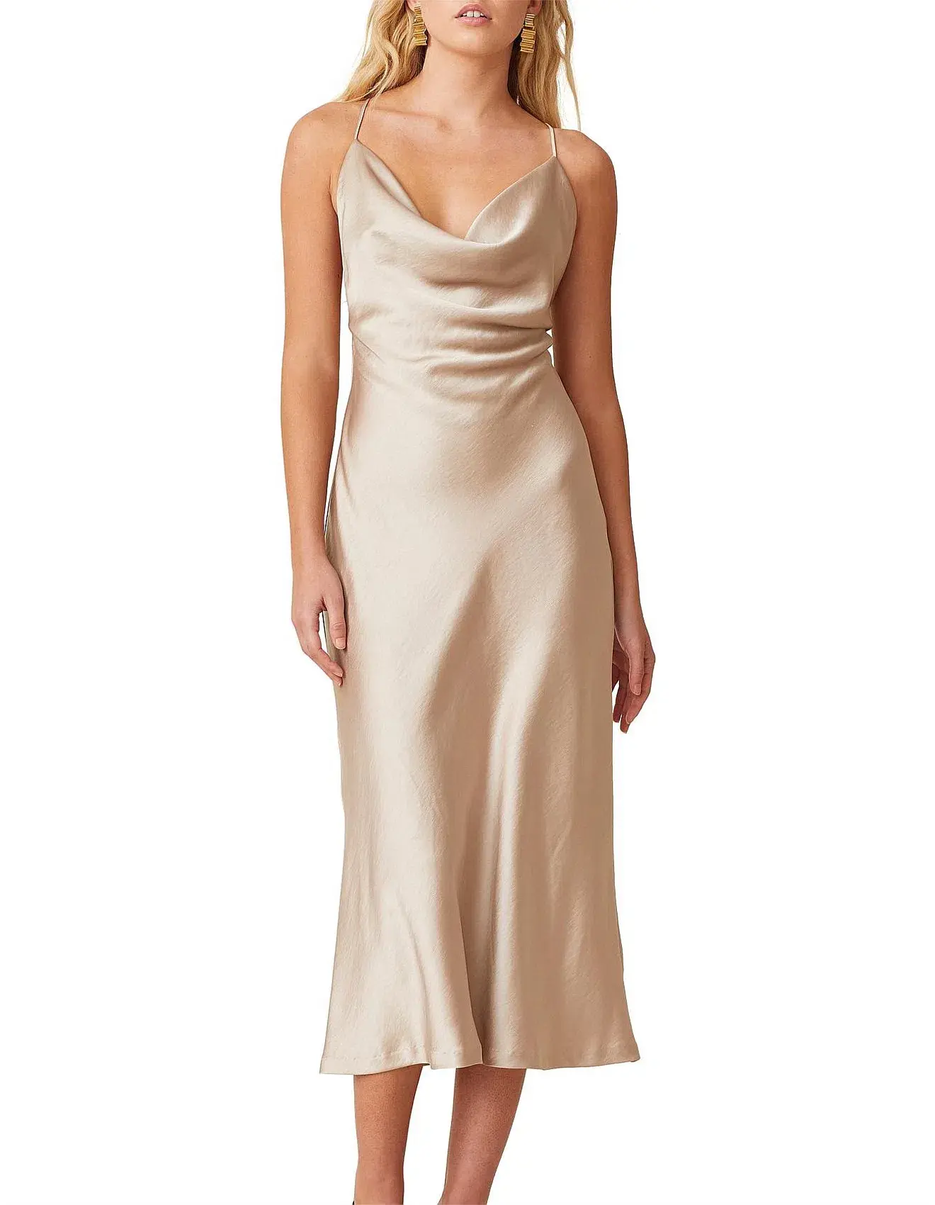 Bec & Bridge Pearl Bay Midi Dress Gold Size 10 - Image 2