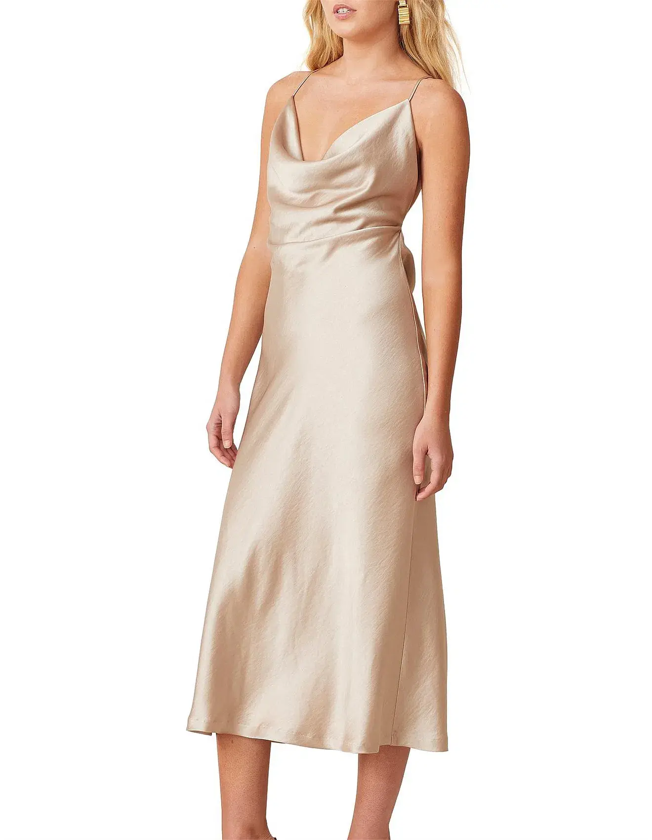 Bec & Bridge Pearl Bay Midi Dress Gold Size 10 - Image 4