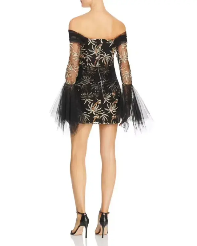 Alice McCall All That She Wants Mini Dress Black Print Size 4 - Image 2