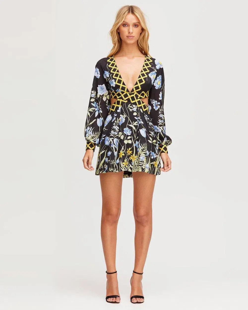 Alice McCall Flower Girl Cut Out Mini Dress Black Size 4  for rent on The Volte - main image