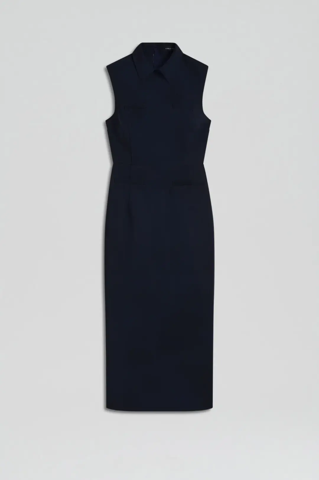 Scanlan Theodore Scuba Pencil Midi Dress Navy Size 10 for rent on The Volte - main image