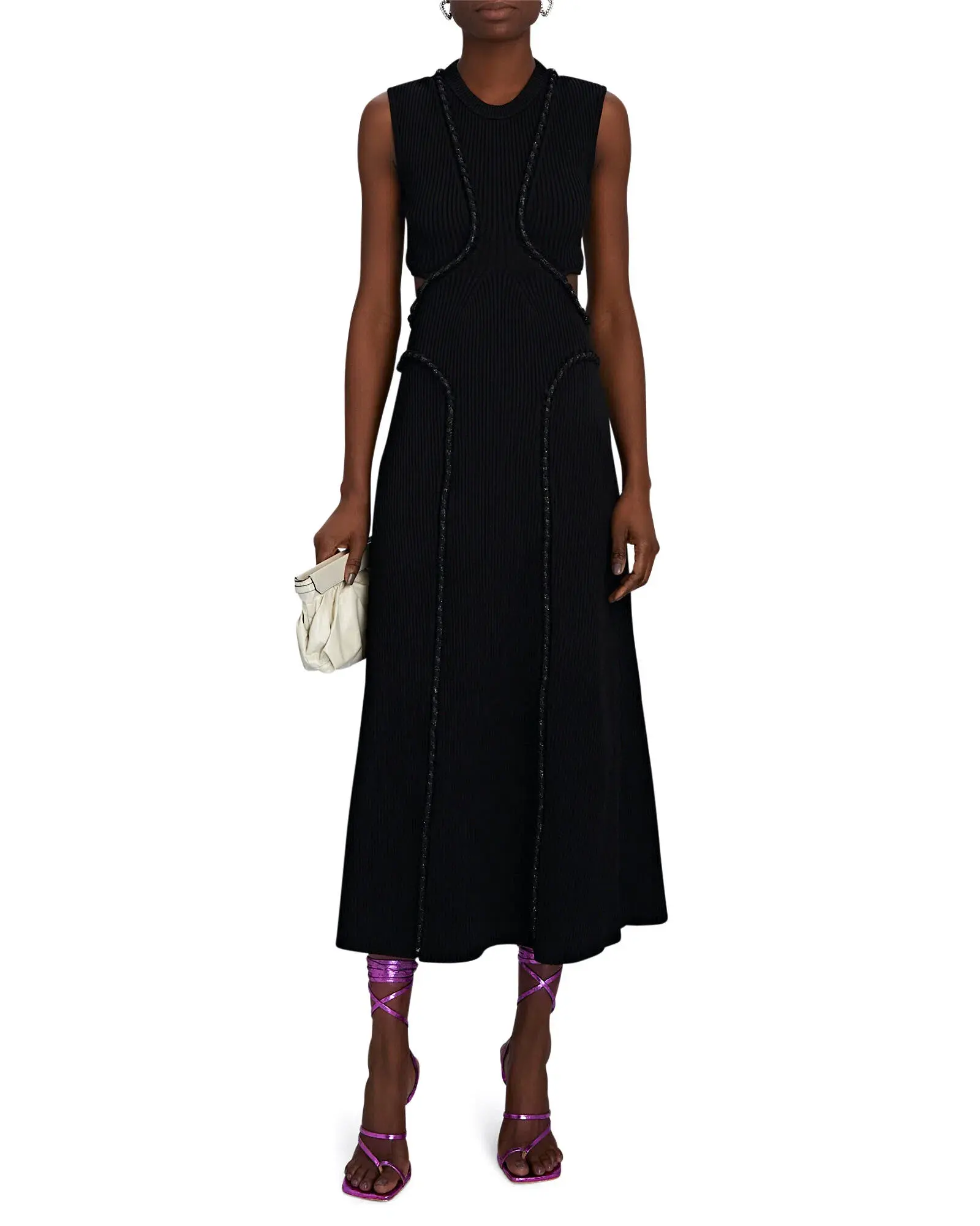 Aje Arp Cut Out Knit Midi Dress Black Size M / AU 10 - Image 1