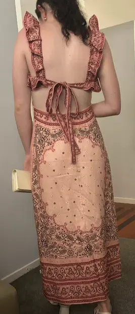 Zimmermann Matchmaker Frilled Midi Dress Pink Bandana Size 0 / AU 8 - Image 4