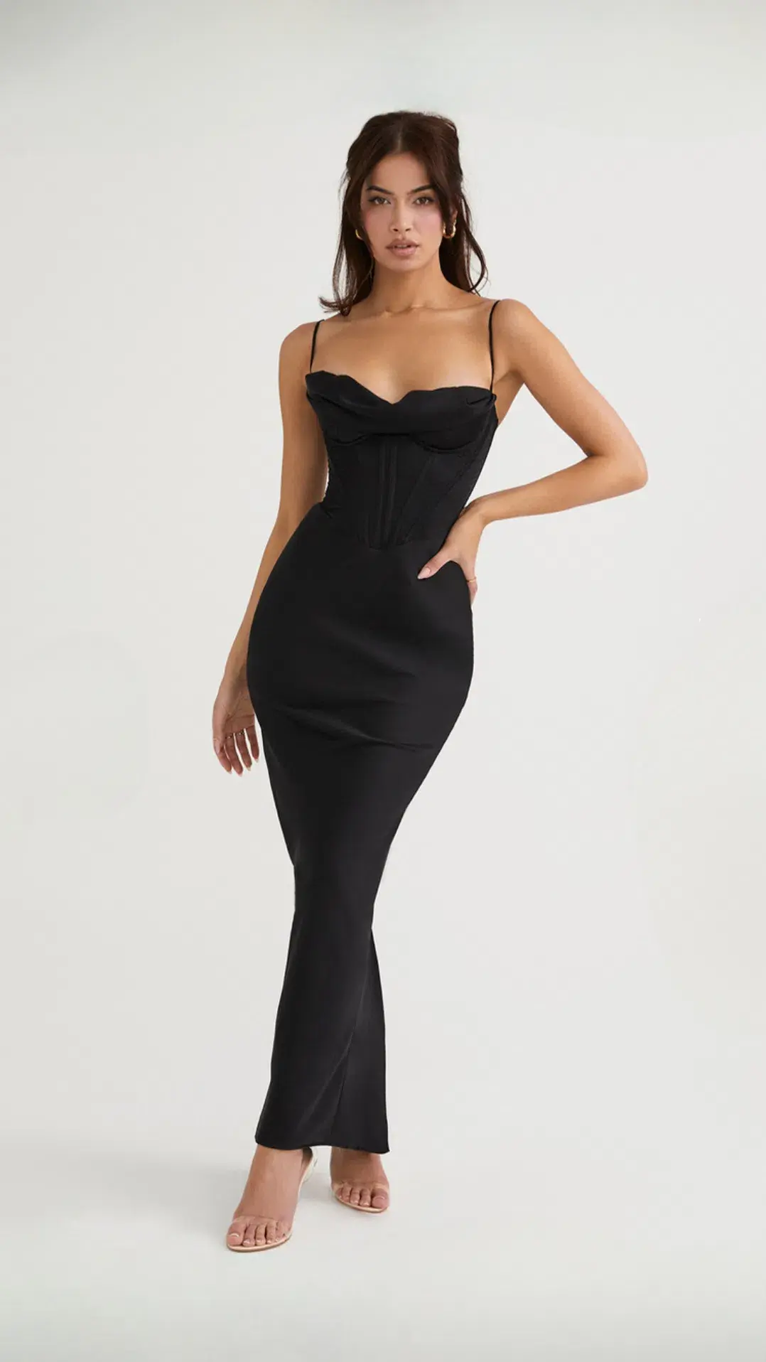 House of CB Charmaine Corset Maxi Dress Shortened Black Size L / AU 12 (Plus Cups) - Image 4