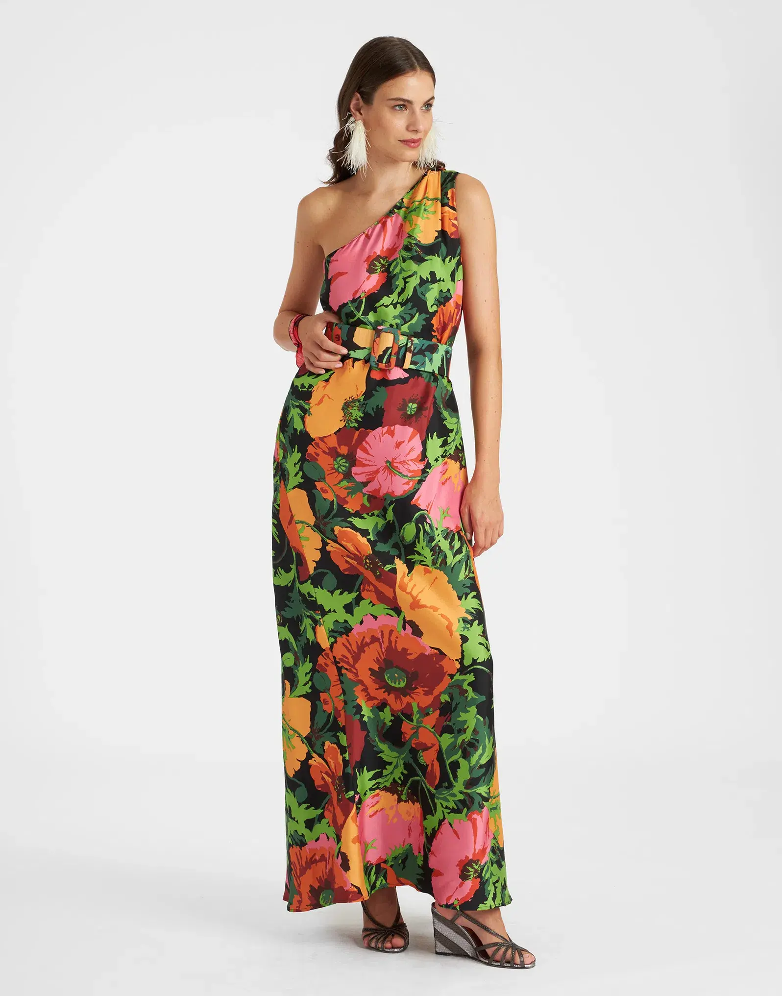 La Double J Roy Wonderland One Shoulder Dress Floral Size 8 - Image 1
