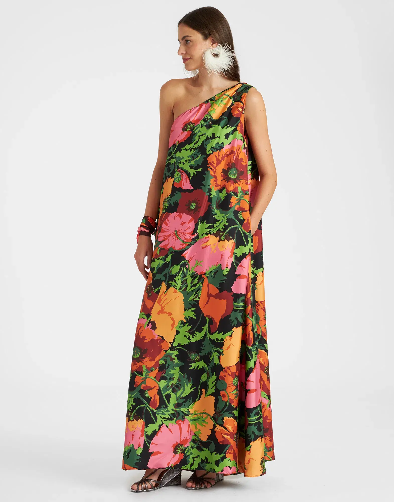 La Double J Roy Wonderland One Shoulder Dress Floral Size 8 - Image 2