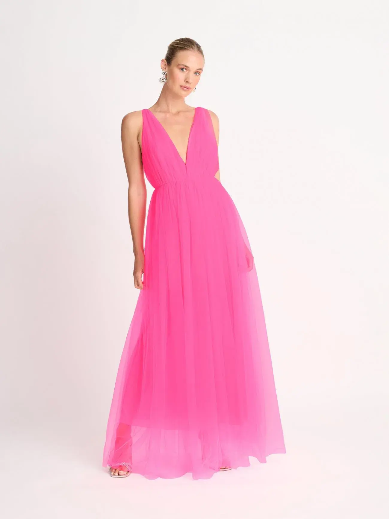 Sheike Imogen Maxi Dress Neon Pink Size 16 - Image 1