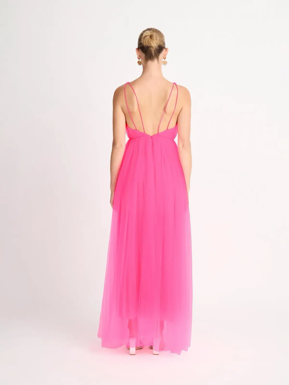 Sheike Imogen Maxi Dress Neon Pink Size 16 - Image 3