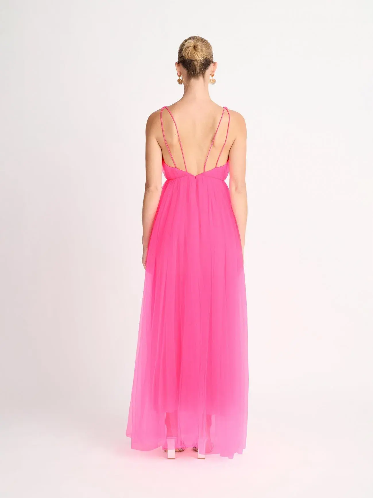 Sheike Imogen Maxi Dress Neon Pink Size 16 - Image 3