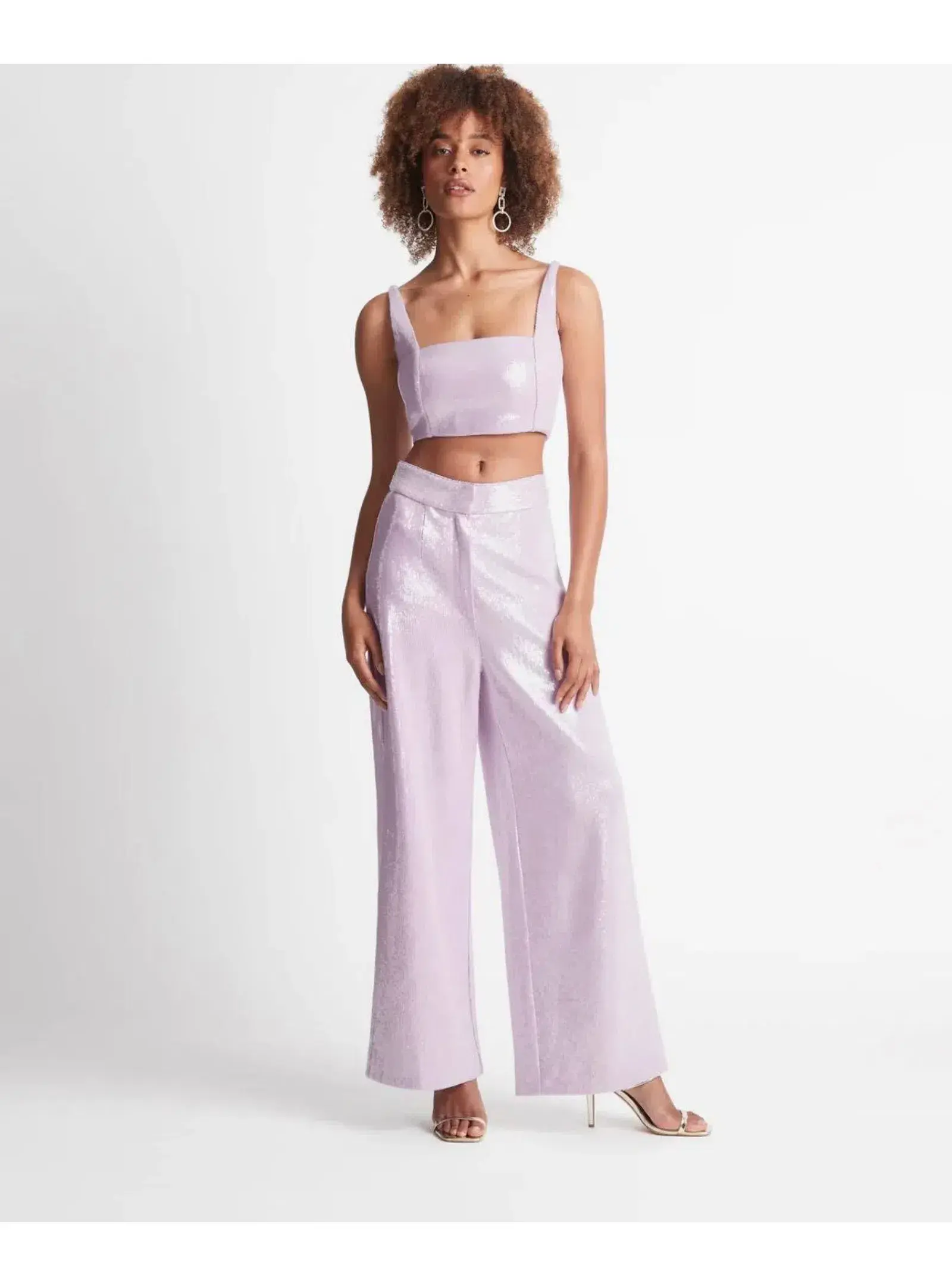 Sheike Cleo Sequin Jacket & Pants Set Lilac Size AU 14 - Image 1