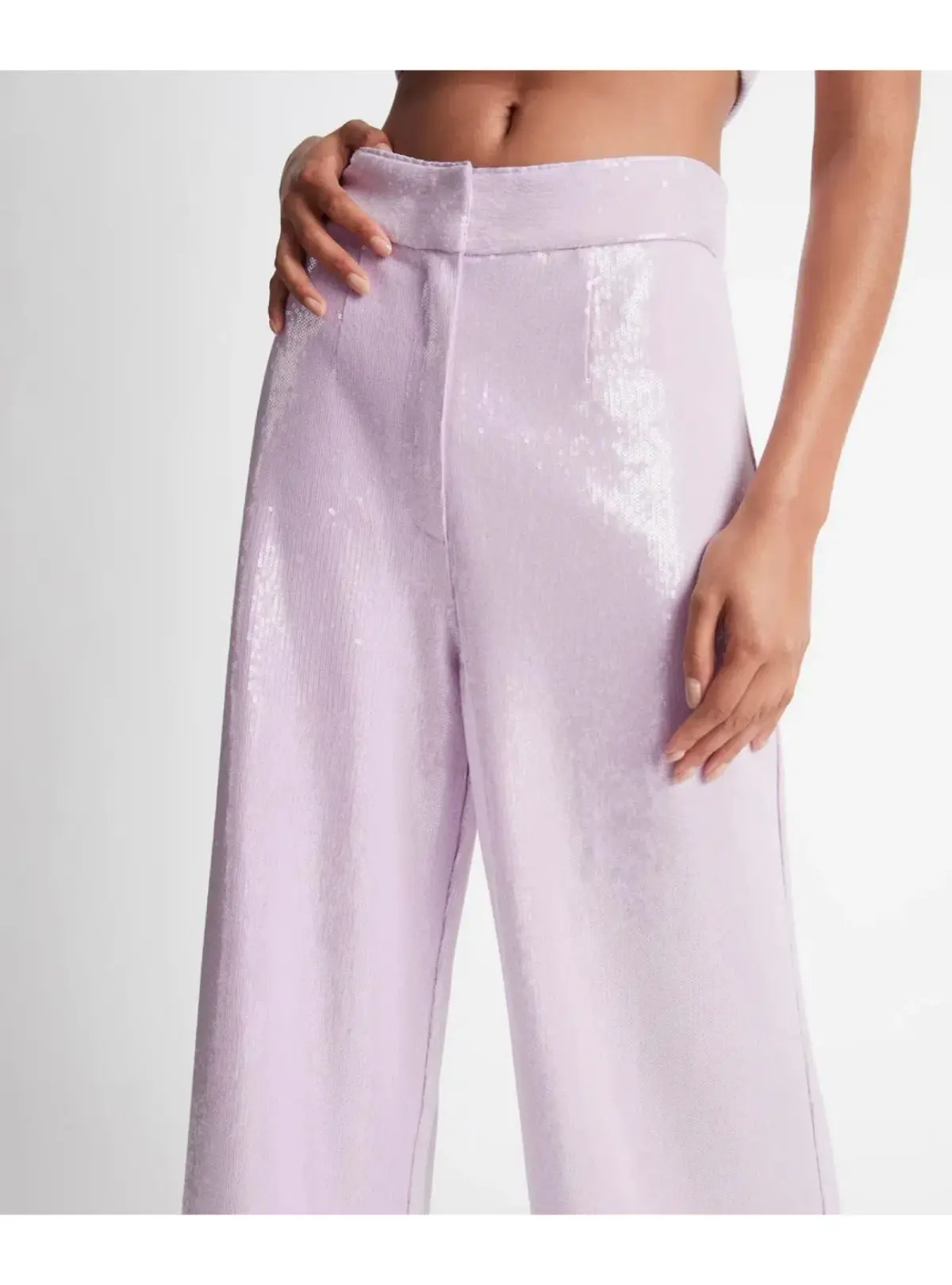 Sheike Cleo Sequin Jacket & Pants Set Lilac Size AU 14 - Image 3