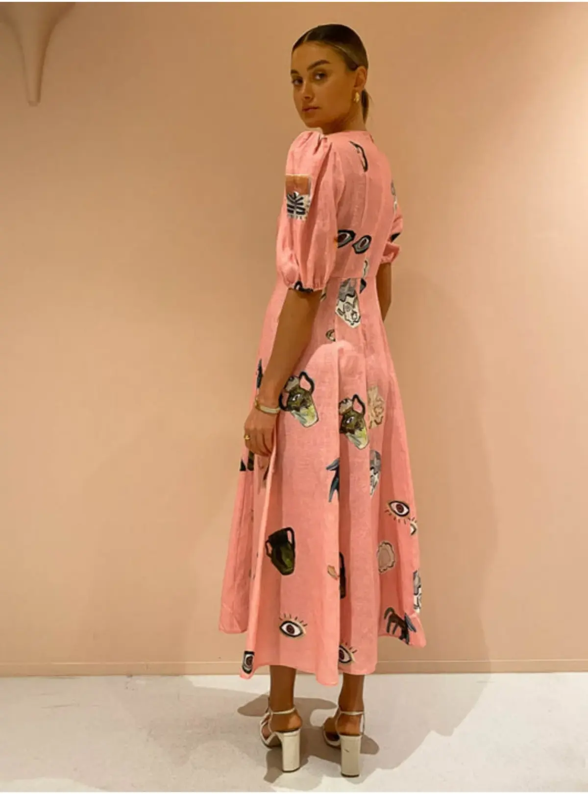 Alemais Cleo Midi Dress in Pink Size AU 12 - Image 4