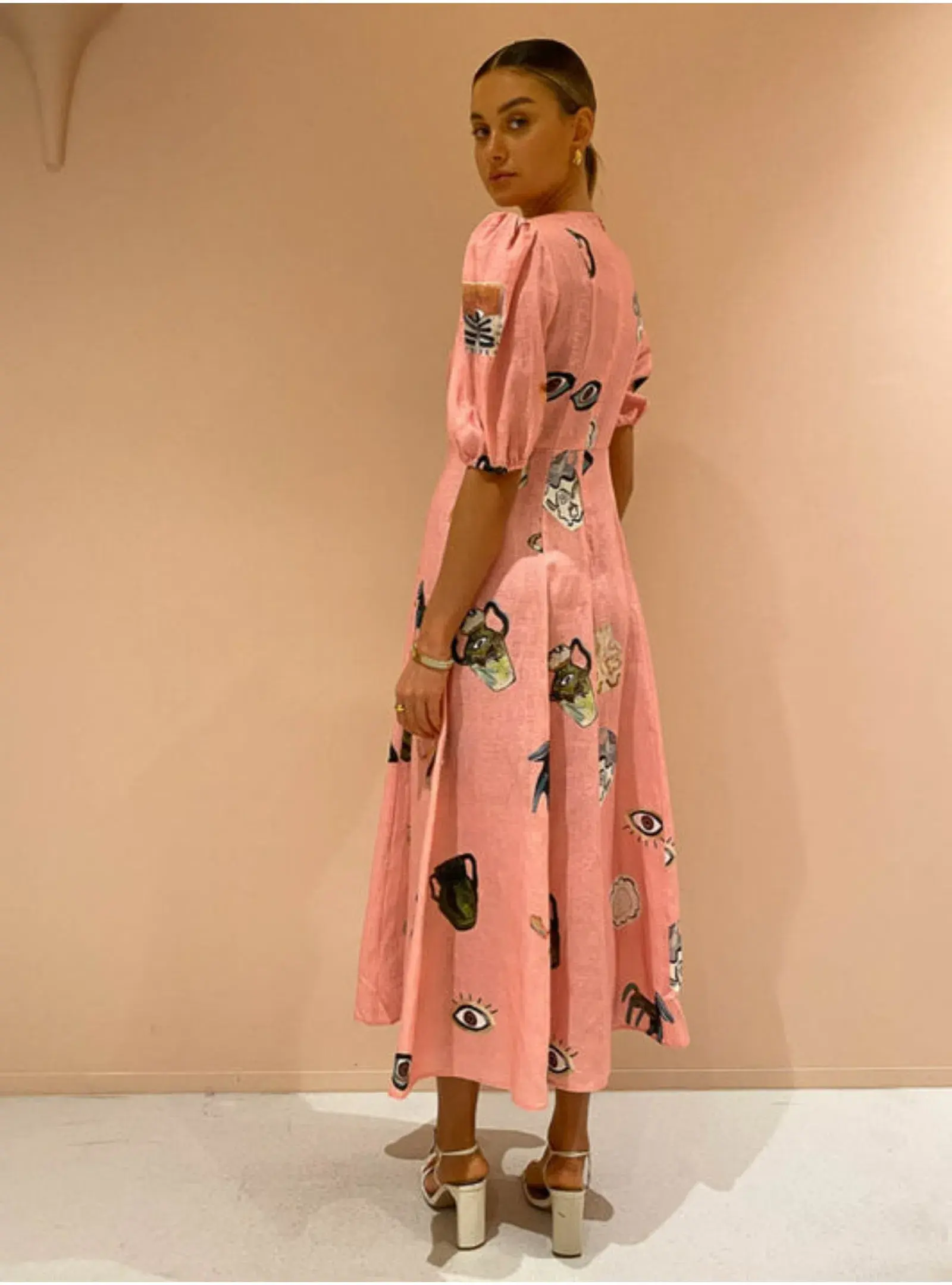 Alemais Cleo Midi Dress in Pink Size AU 12 - Image 4