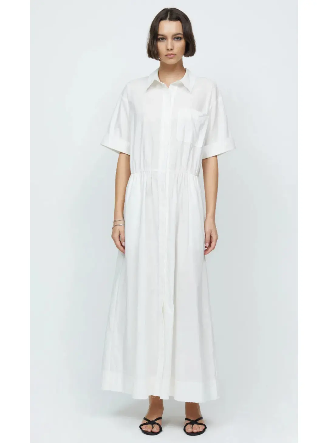 Bec & Bridge Lenna Maxi Shirt Dress Ivory Size AU 10 for rent on The Volte - main image
