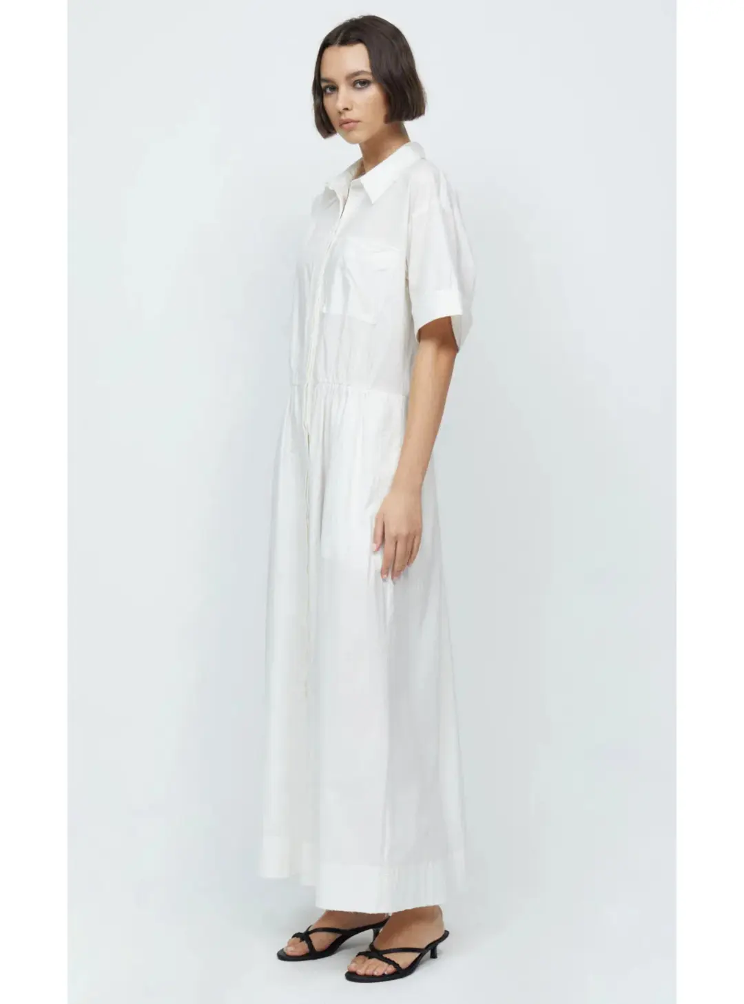 Bec & Bridge Lenna Maxi Shirt Dress Ivory Size AU 10 for rent on The Volte - main image