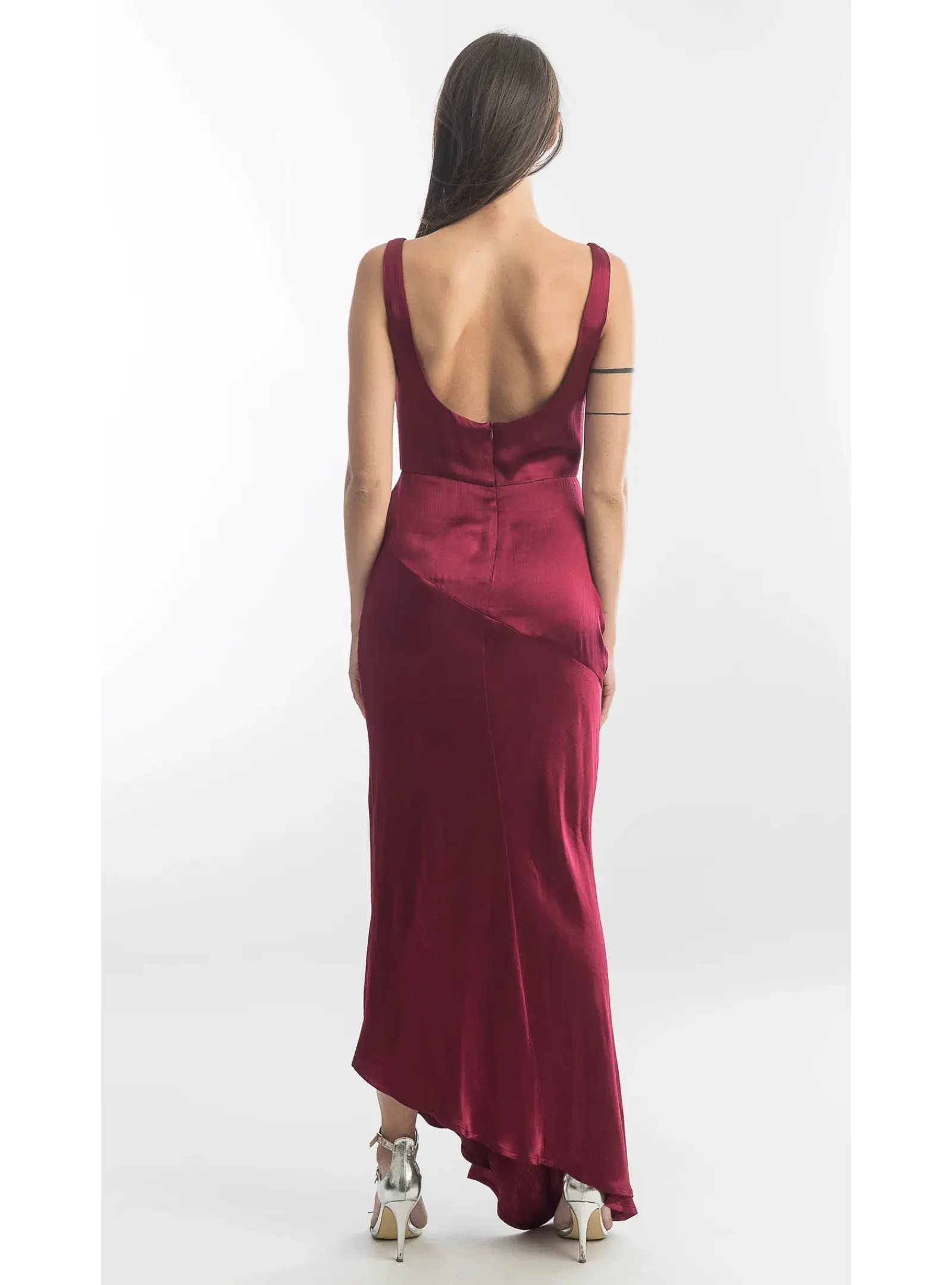 Bec & Bridge Moon Dance Cowl Dress Burgundy Size AU 10 - Image 3