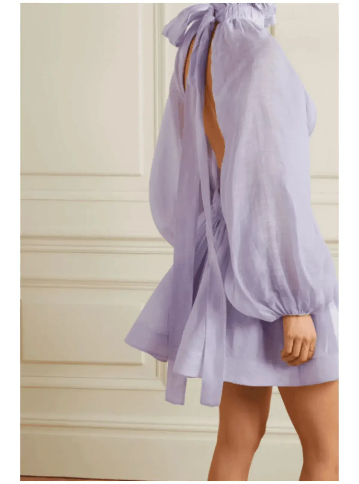 Zimmermann Luminous Long Sleeve Mini Dress Lavender Size 0 / AU 8  - Image 2