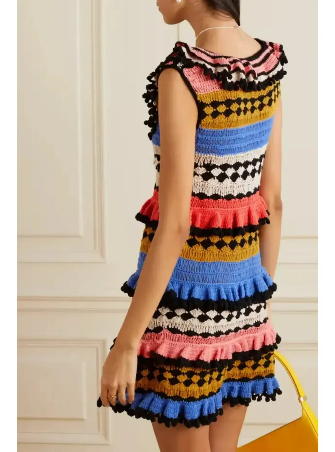 Zimmermann Tiggy Frill Mini Dress Navy Multi Size 2 / AU 12  for rent on The Volte - main image