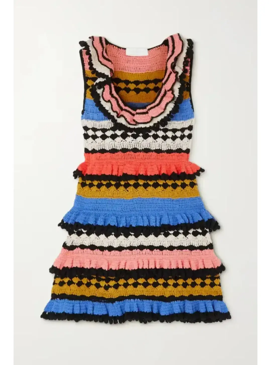 Zimmermann Tiggy Frill Mini Dress Navy Multi Size 2 / AU 12  for rent on The Volte - main image