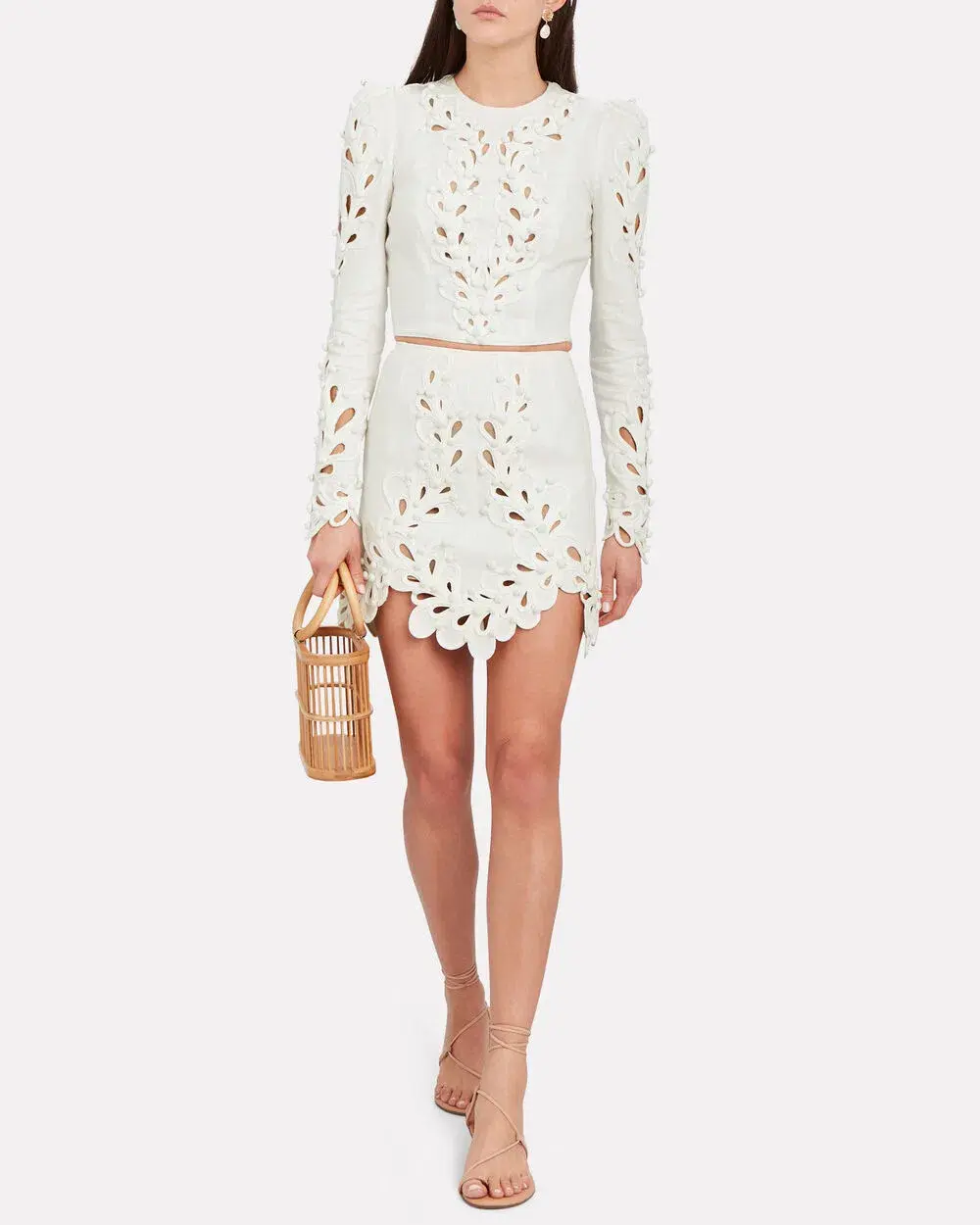 Zimmermann Brightside Rouleaux Mini Skirt Ivory Size 2 / AU 12  - Image 1