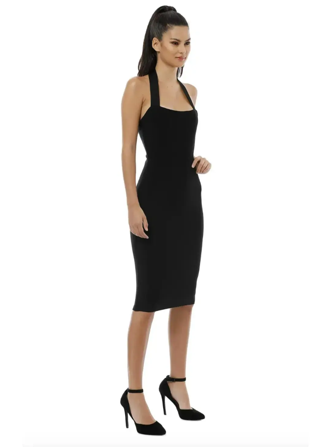 Misha Julia Midi Dress Black Size 4 for rent on The Volte - main image