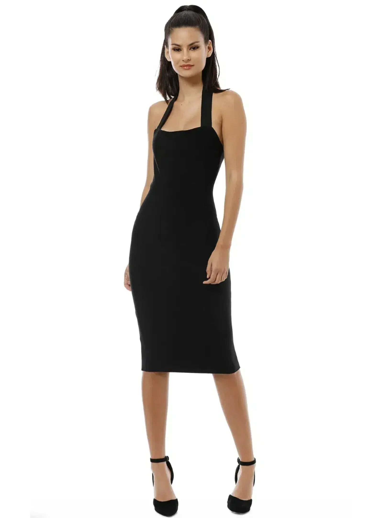 Misha Julia Midi Dress Black Size 4 - Image 1