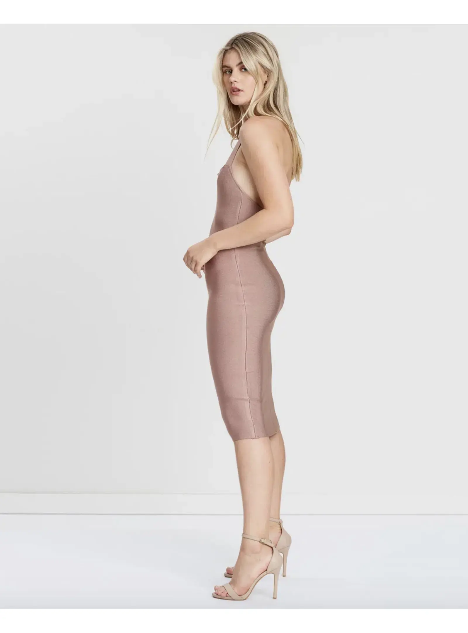 Misha Julia Midi Dress Dusty Rose Size 10 - Image 2