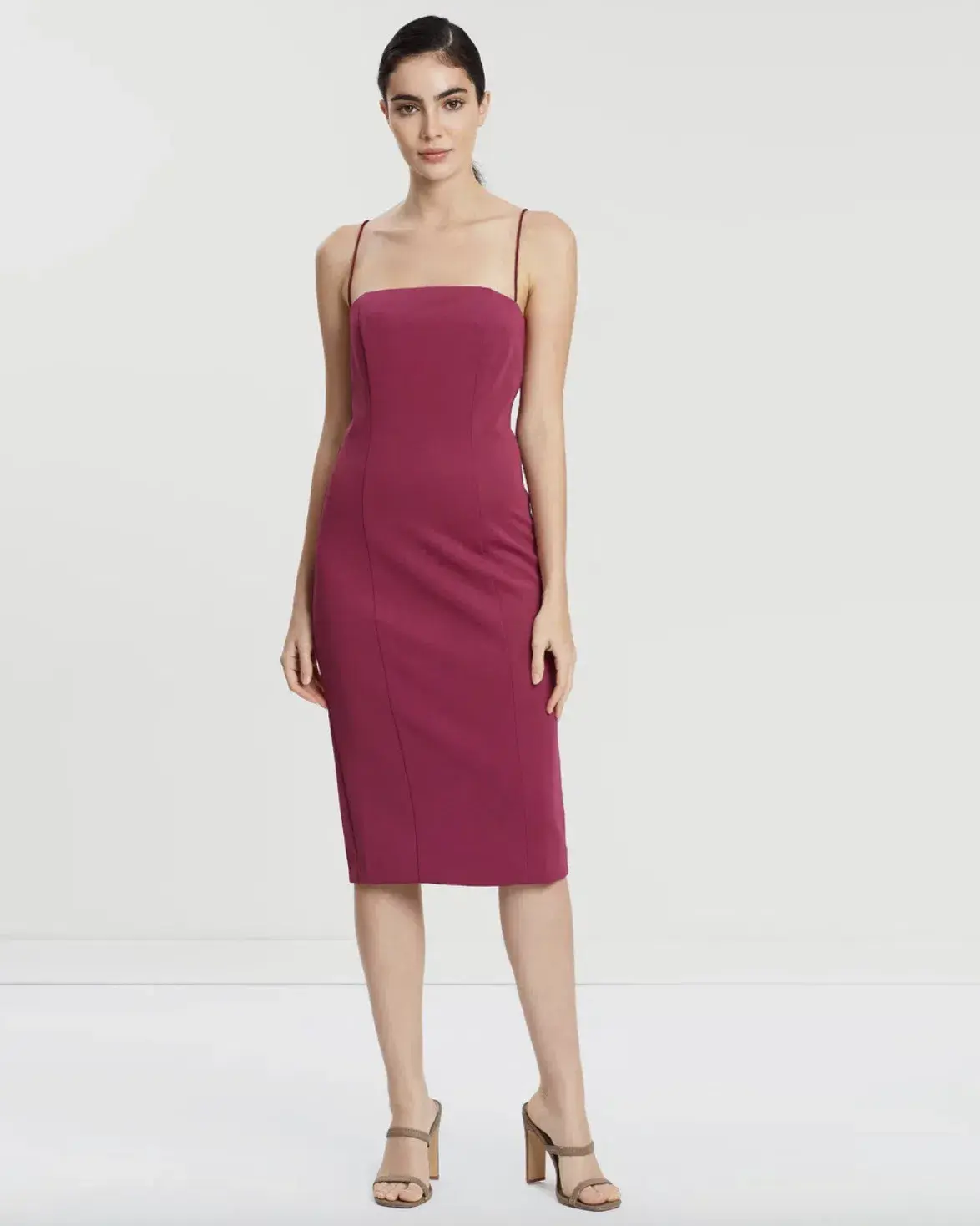 Misha Sophie Midi Dress Wine Size AU 12  - Image 1
