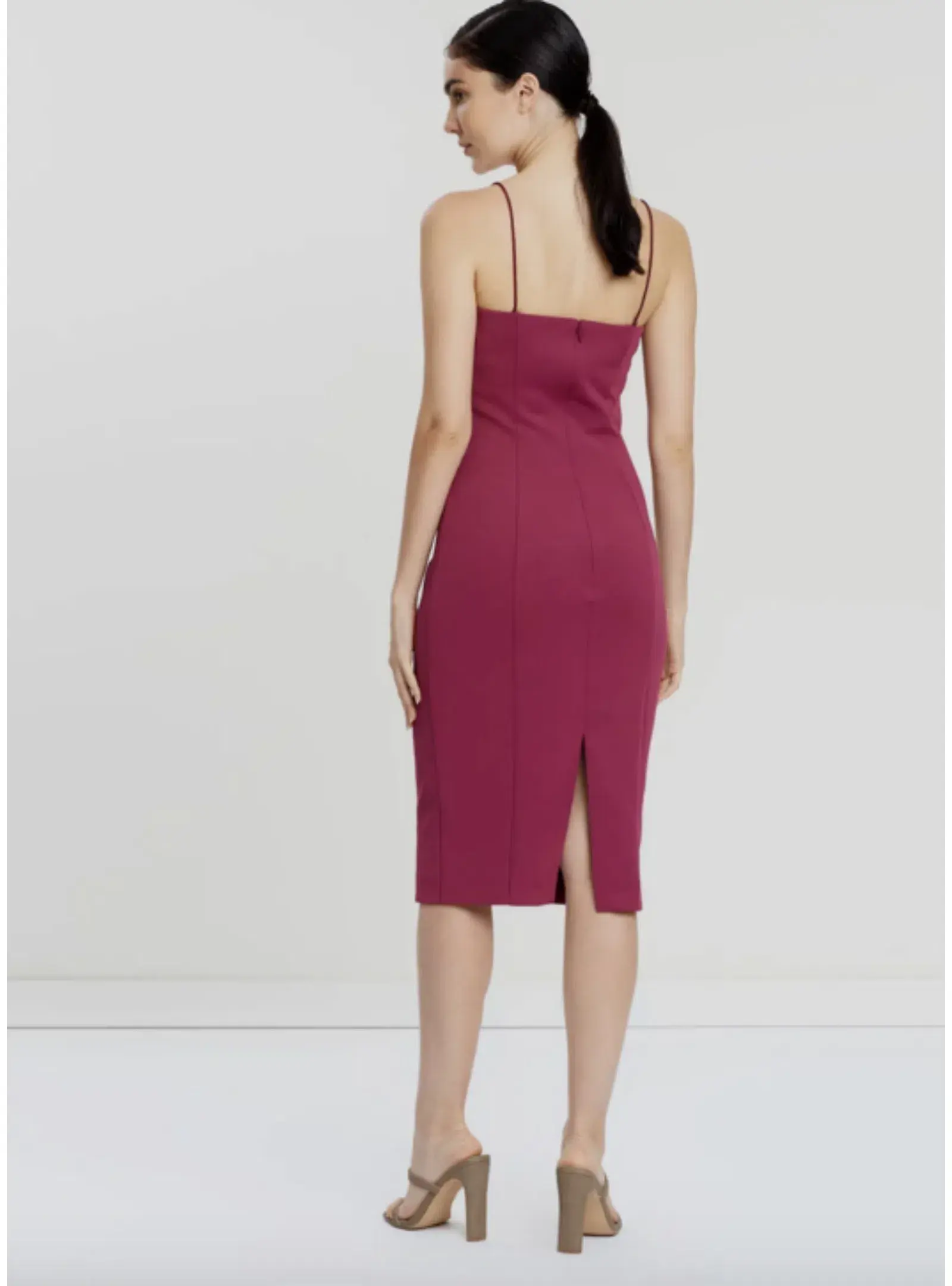 Misha Sophie Midi Dress Wine Size AU 12  - Image 3