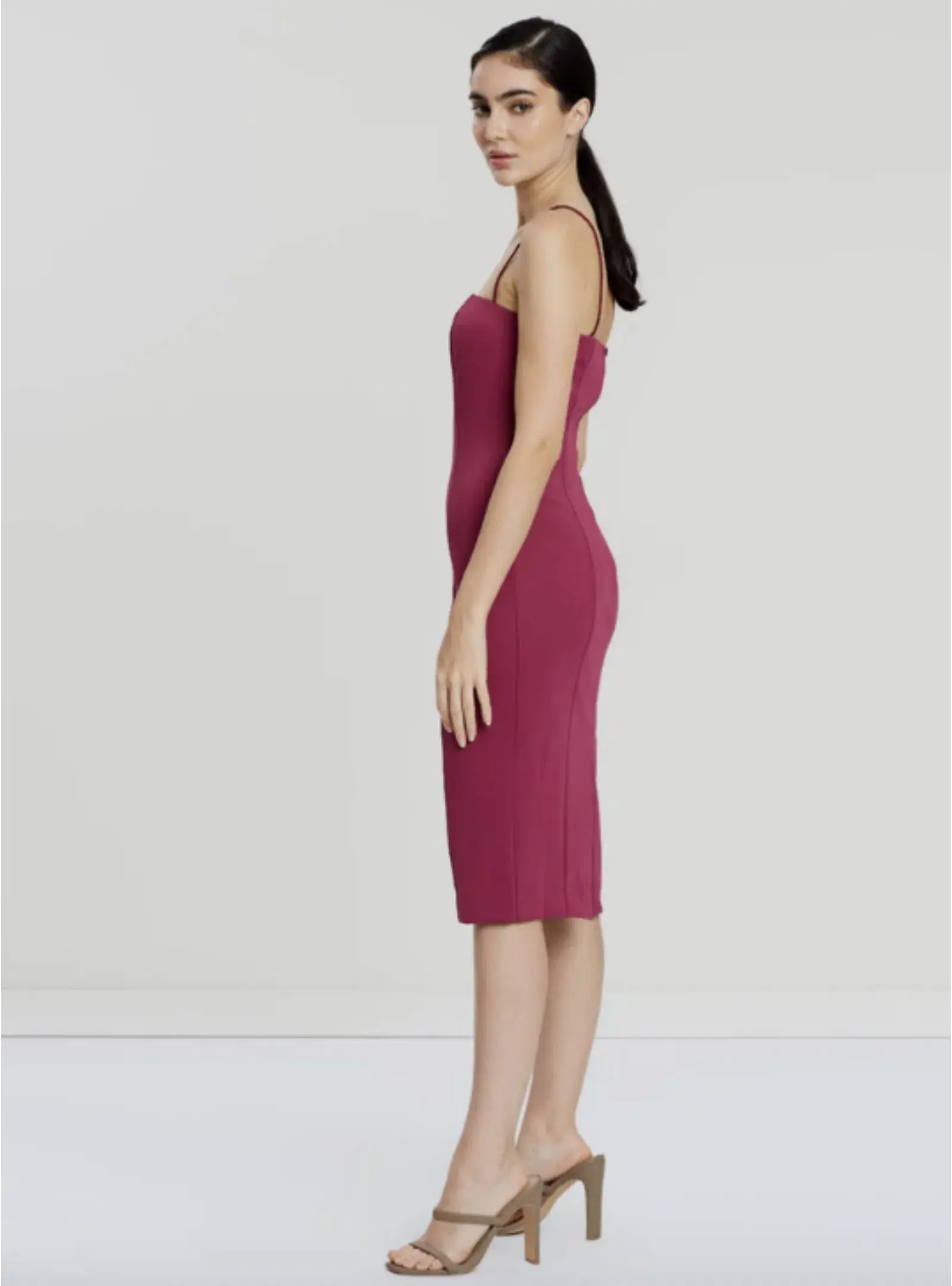 Misha Sophie Midi Dress Wine Size AU 12  - Image 2