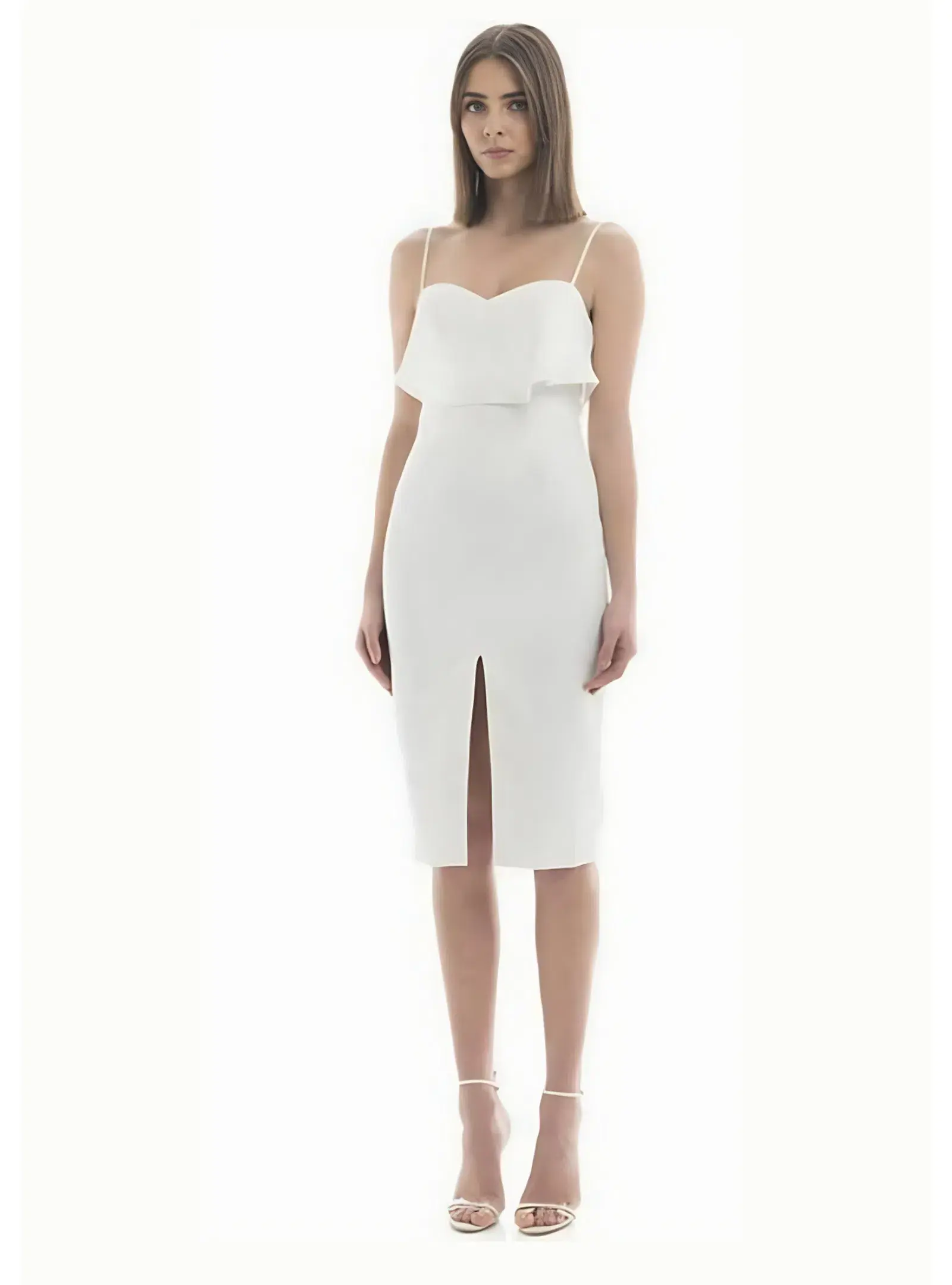 Misha Porchia Midi Dress Ivory Size 8 - Image 1