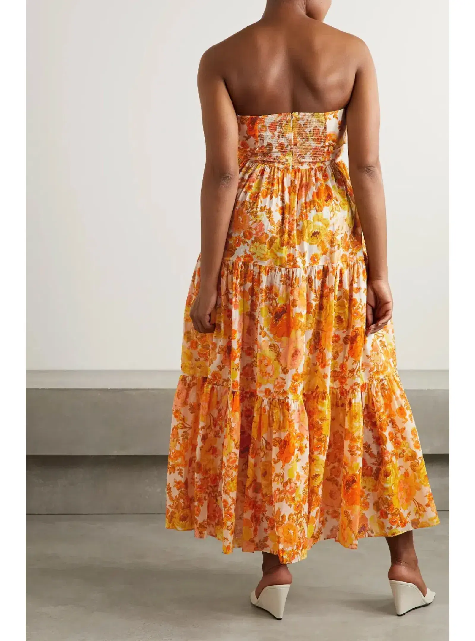 Zimmermann Raie Strapless Dress Citrus Ikat Size 0 / AU 8  - Image 2